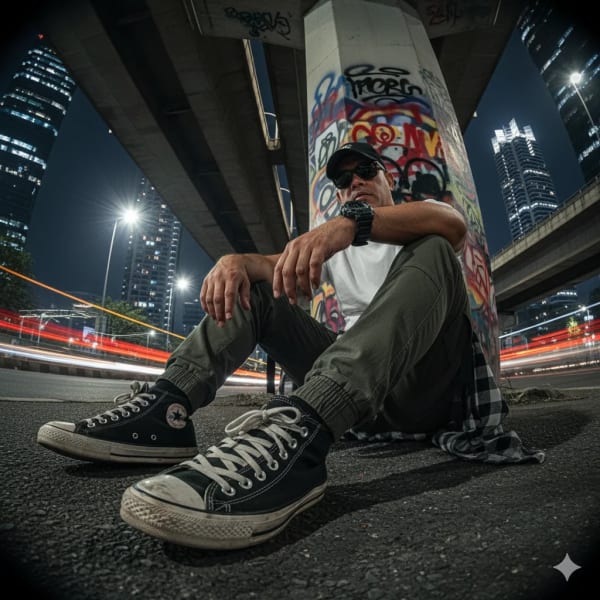 Casual a man street — AI image prompt example