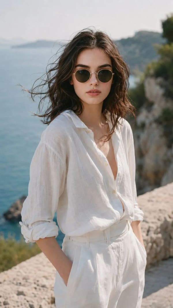 Coastal Linen Portrait — AI image prompt example