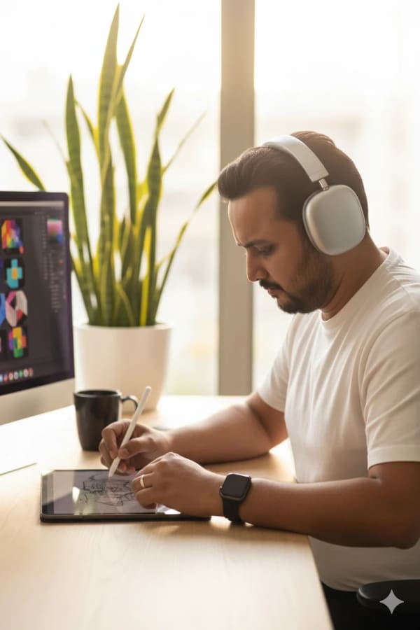 Creating a Home Office Portrait — AI image prompt example
