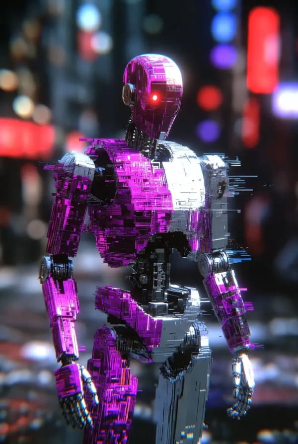 Cyberpunk Glitchscape — AI image prompt example