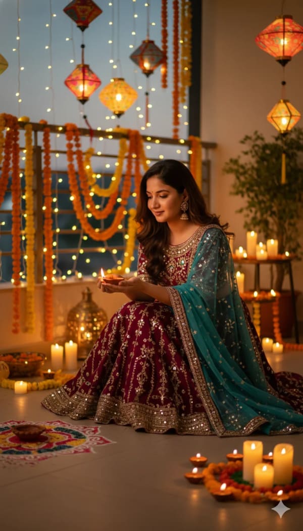 Diwali festival, — AI image prompt example