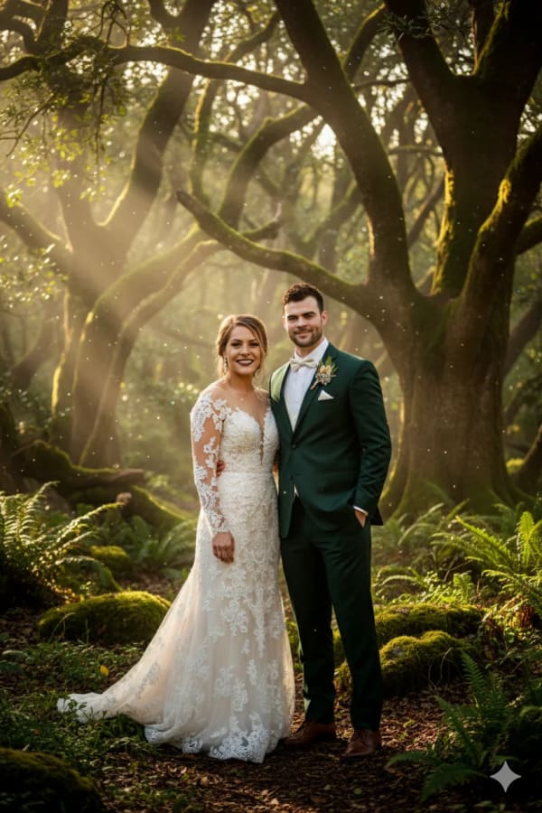 Enchanted Forest Fairytale Portrait (Cinematic Glow) — AI image prompt example