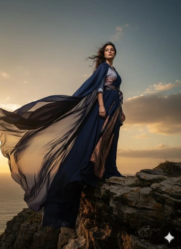 Fashion Wind Portrait — AI image prompt example