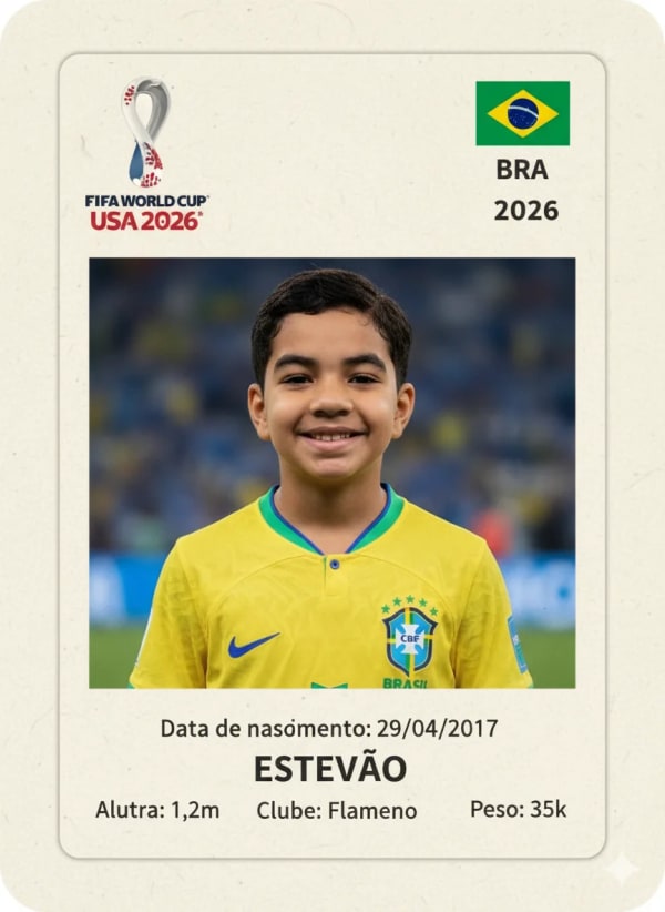 Figurinha da Copa 2026 — AI image prompt example
