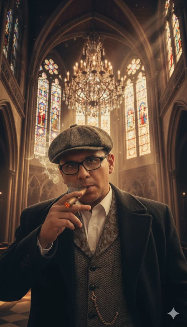 Gánster Peaky Bleander — AI image prompt example