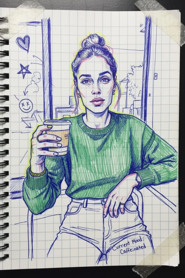 High school journal aesthetic — AI image prompt example