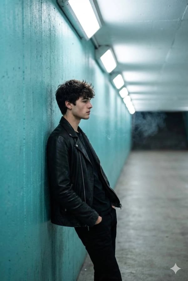 man in profile — AI image prompt example