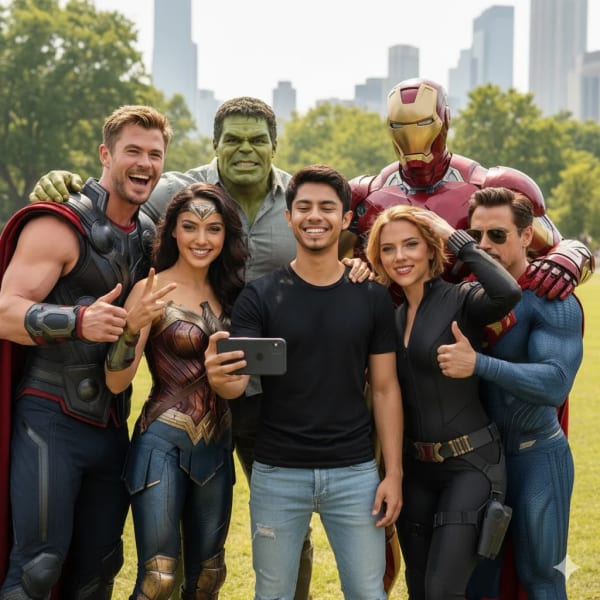 Marvel Group Selfie — AI image prompt example
