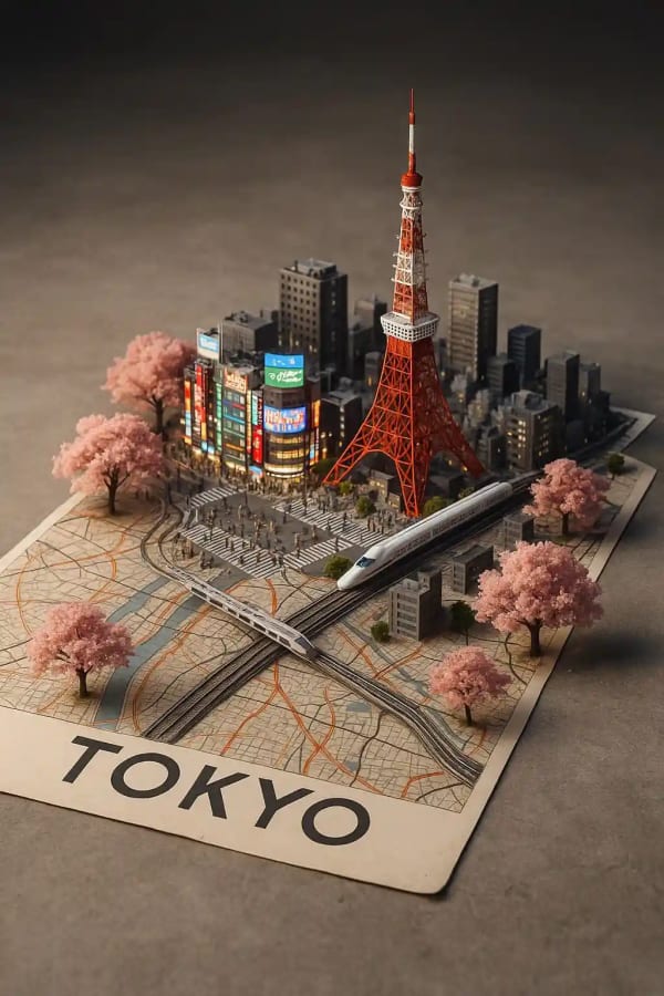 Miniature City Emergence — AI image prompt example