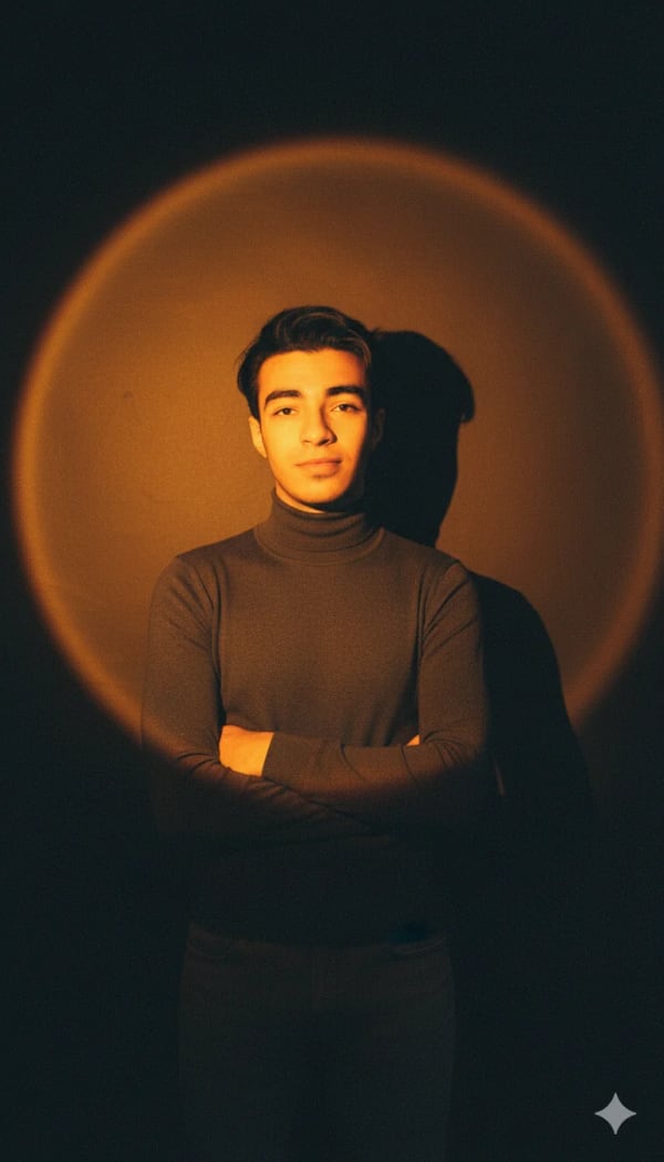 Moody Studio Portrait — AI image prompt example