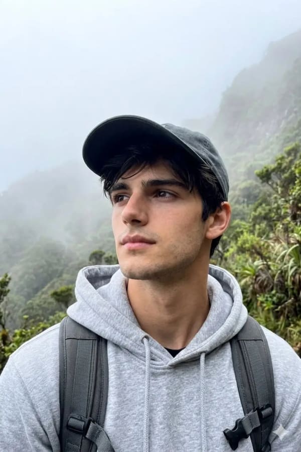 Mountain Trail Portrait — AI image prompt example