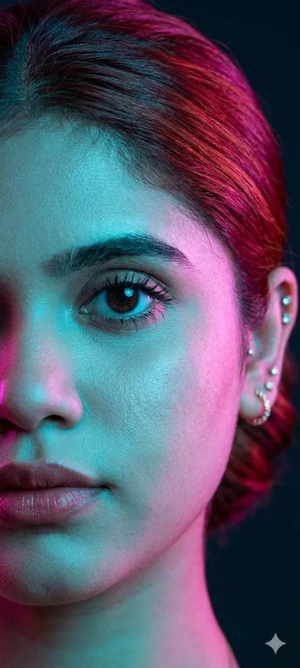 Neon Shadow Beauty — AI image prompt example