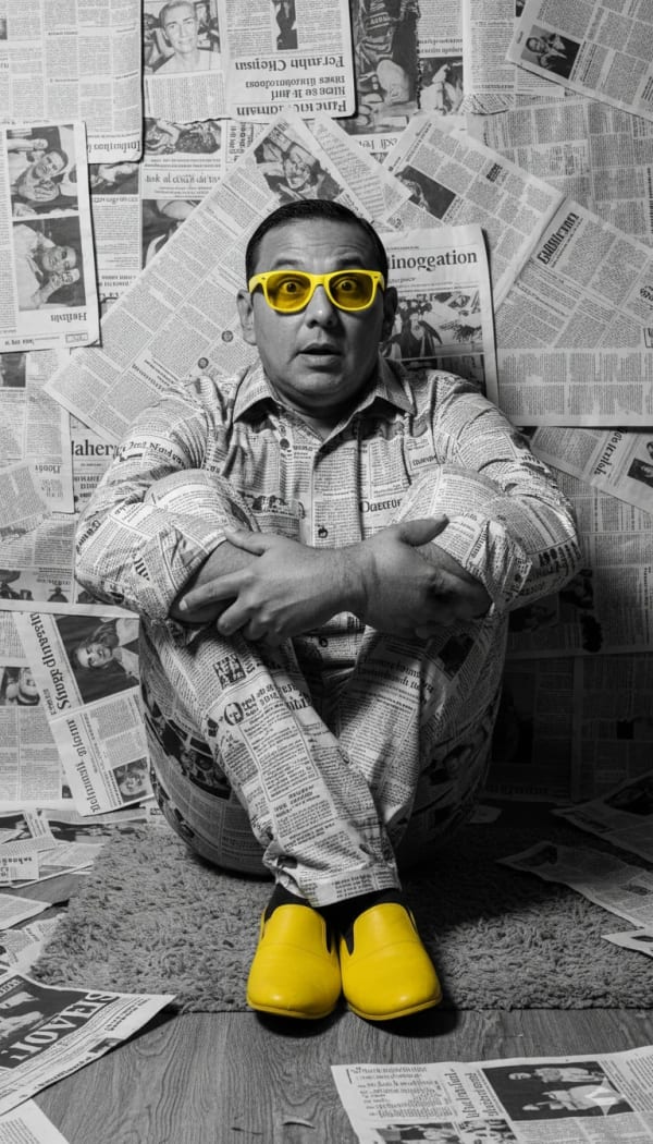 Newspaper man — AI image prompt example