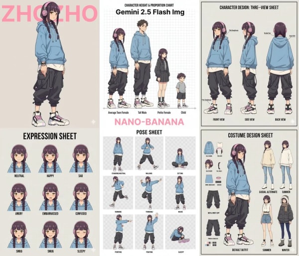 One-Sentence Character Design & Storybook Generation — AI image prompt example