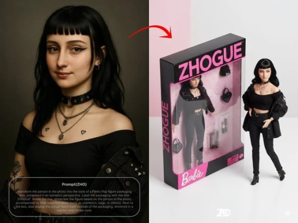 Photo to Barbie Doll — AI image prompt example