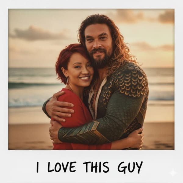 Polaroid Selfie with Famous Fictional Hero — AI image prompt example