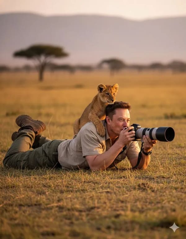Wildlife safari photography scene — AI image prompt example