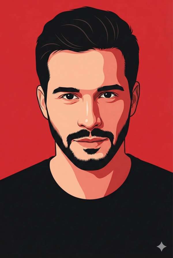 Modern vector poster portrait — AI image prompt example