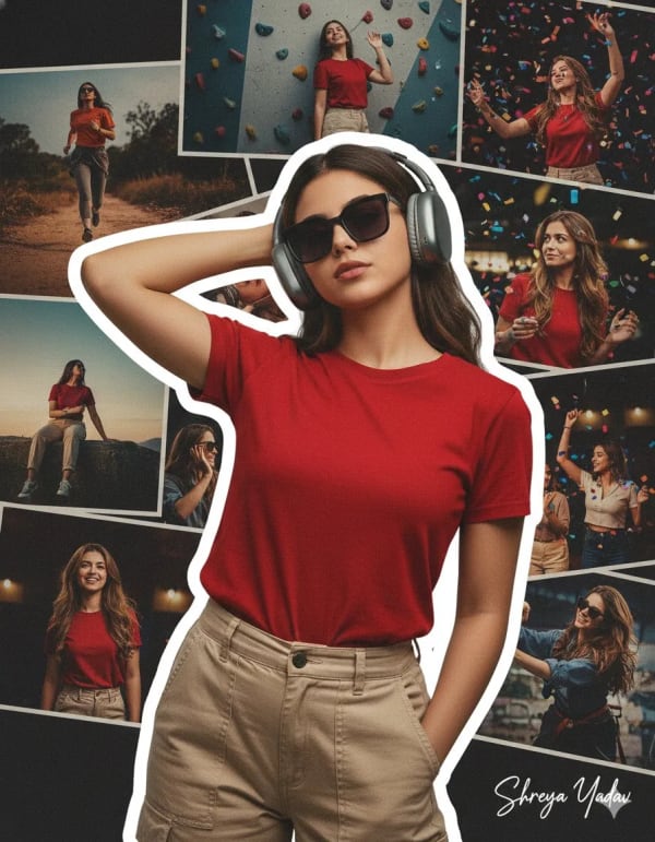 Confident girl movie poster — AI image prompt example