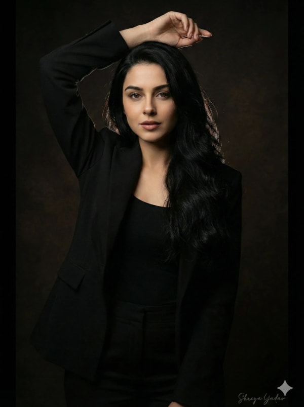 Black attitude studio portrait — AI image prompt example
