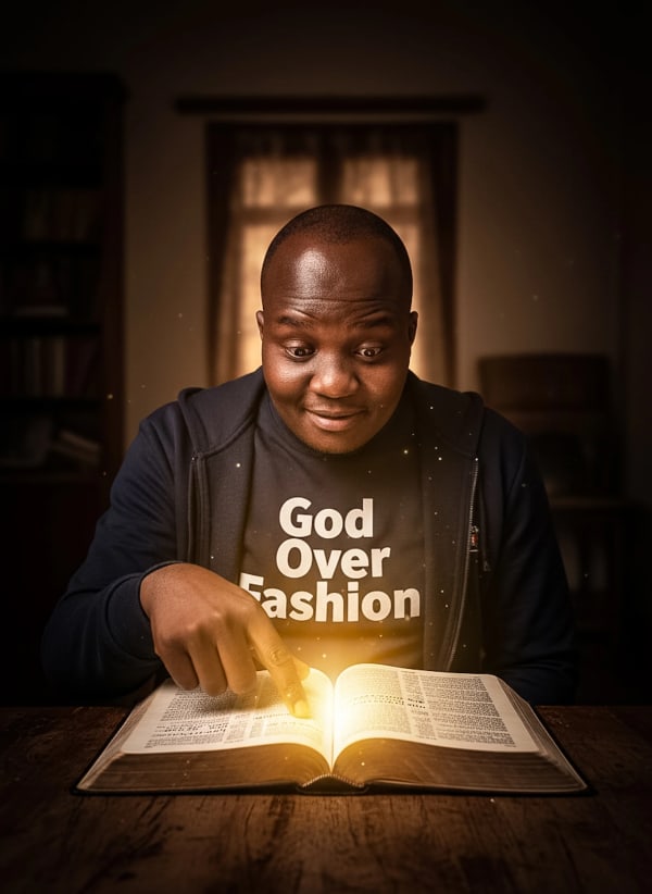 Reading the Bible — AI image prompt example