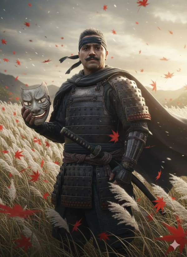 Samurai of the Winds – Cinematic Portrait — AI image prompt example
