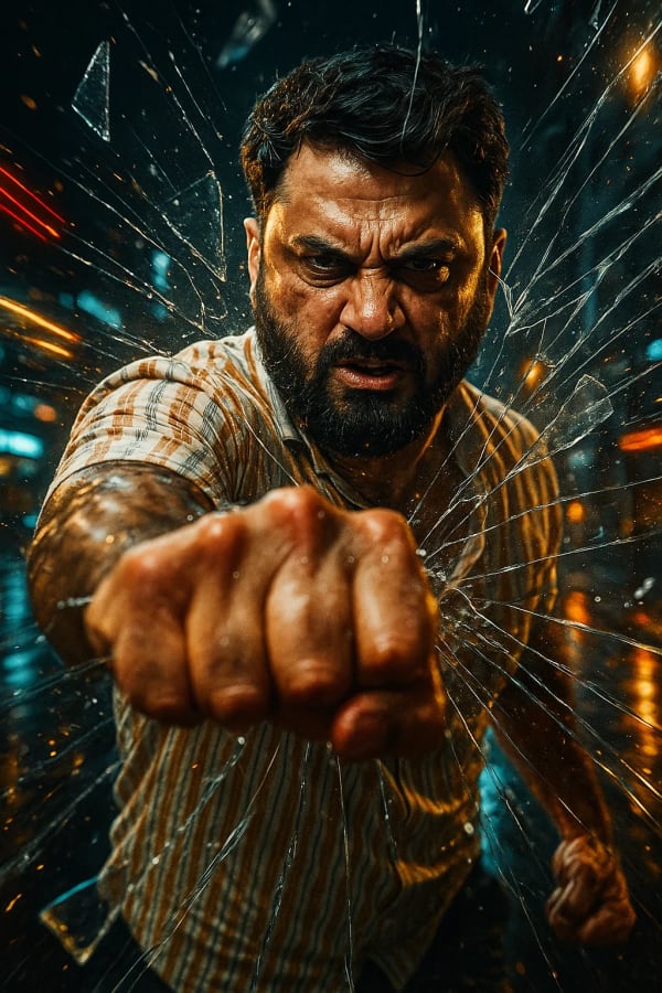 Shattering Moment in the City — AI image prompt example