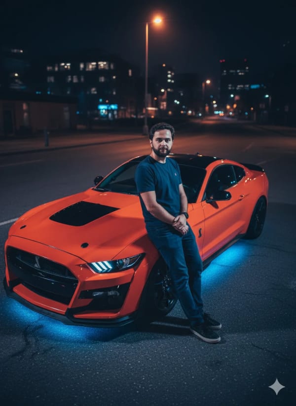 Shelby GT500 Night Portrait — AI image prompt example