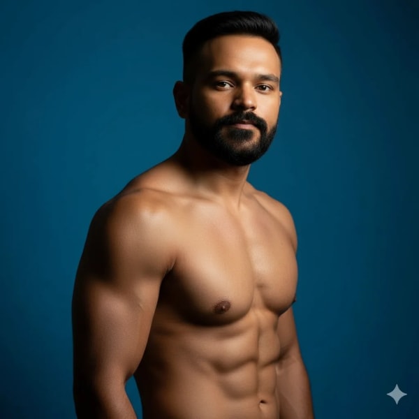 Shirtless Man — AI image prompt example