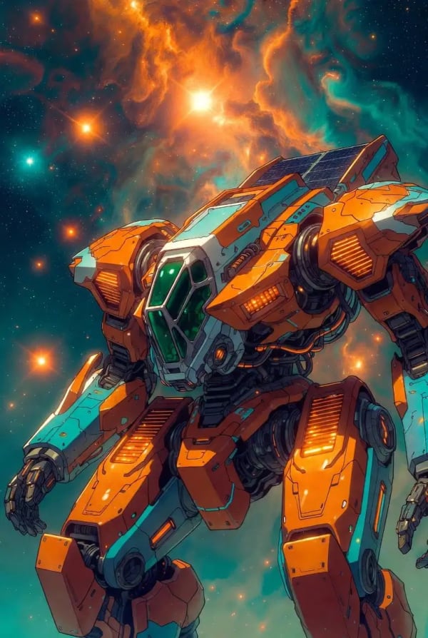 Solarpunk Mech — AI image prompt example