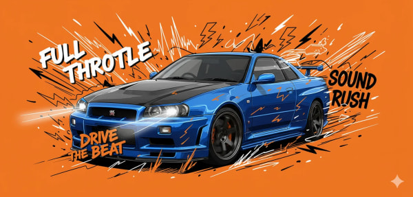 Sonic Dreams Cars — AI image prompt example