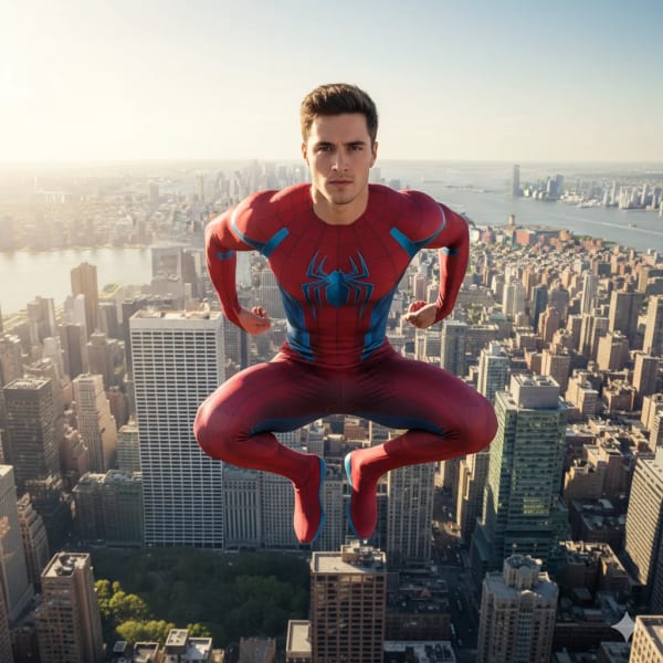 Spider-like superhero — AI image prompt example