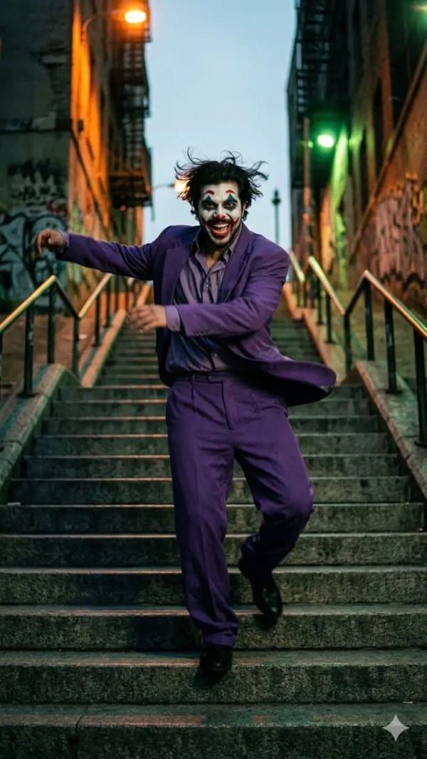 Staircase Joker Dance — AI image prompt example