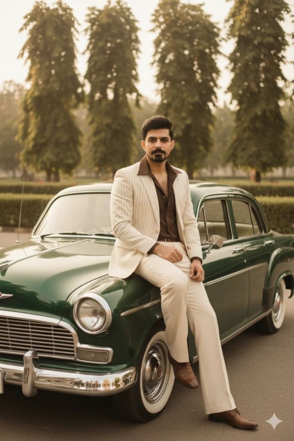 vintage 1970s Bollywood-inspired look — AI image prompt example