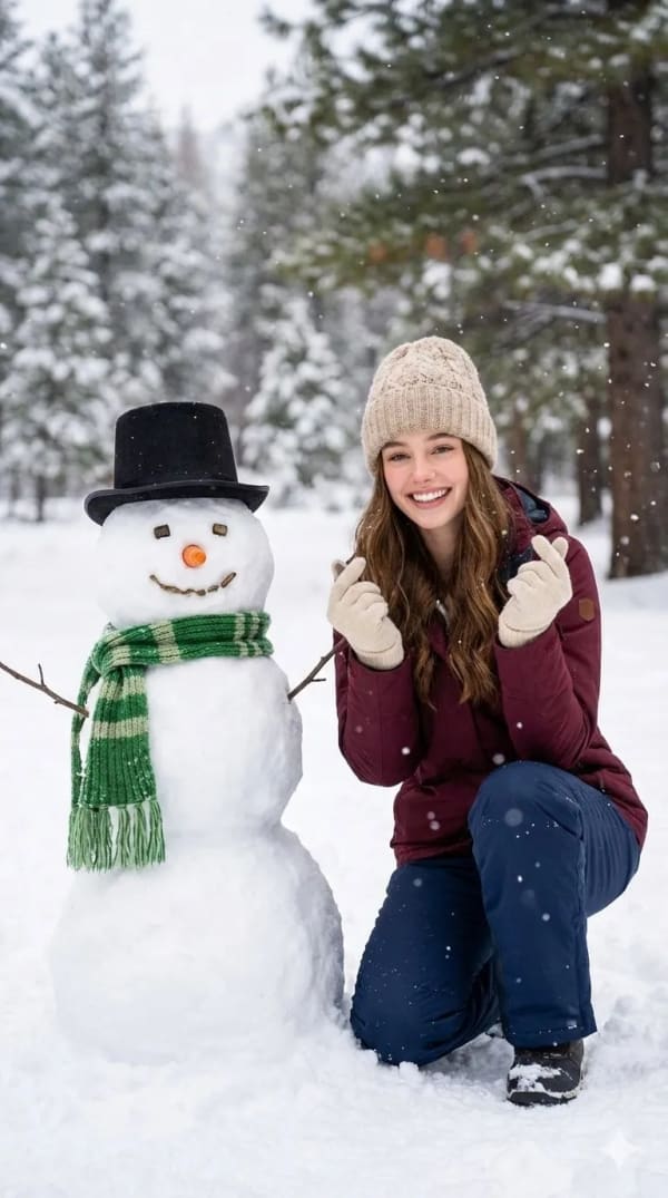 Winter Snowman Joy — AI image prompt example