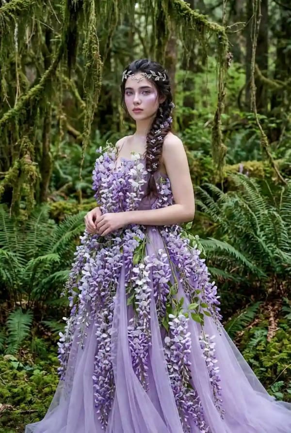 Wisteria Couture Gown — AI image prompt example