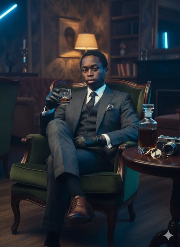 Young man in a charismatic pose — AI image prompt example
