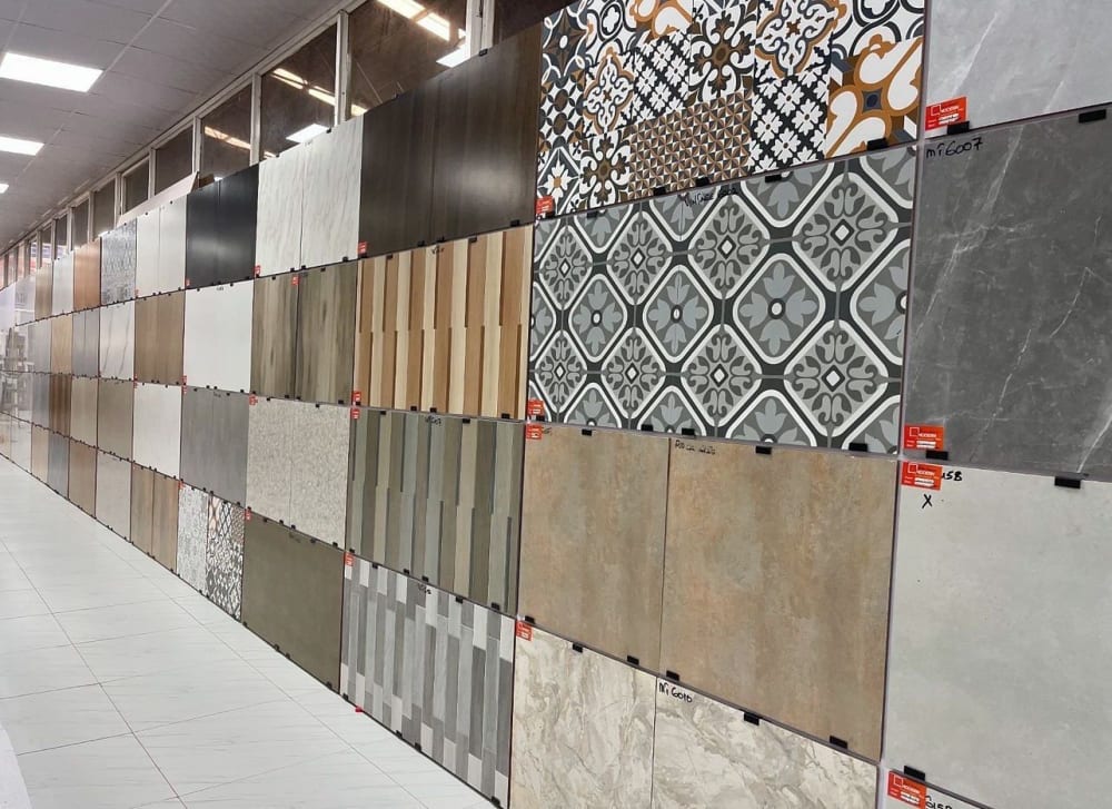 Elegant bedroom with natural stone headboard