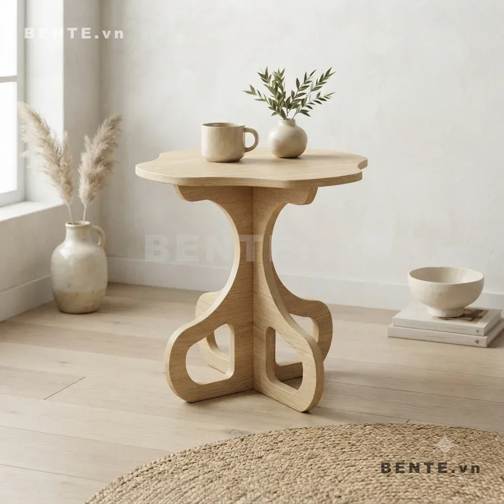 bàn cafe kiểu dáng nghệ thuật, bàn cafe hình dáng bất đối xứng