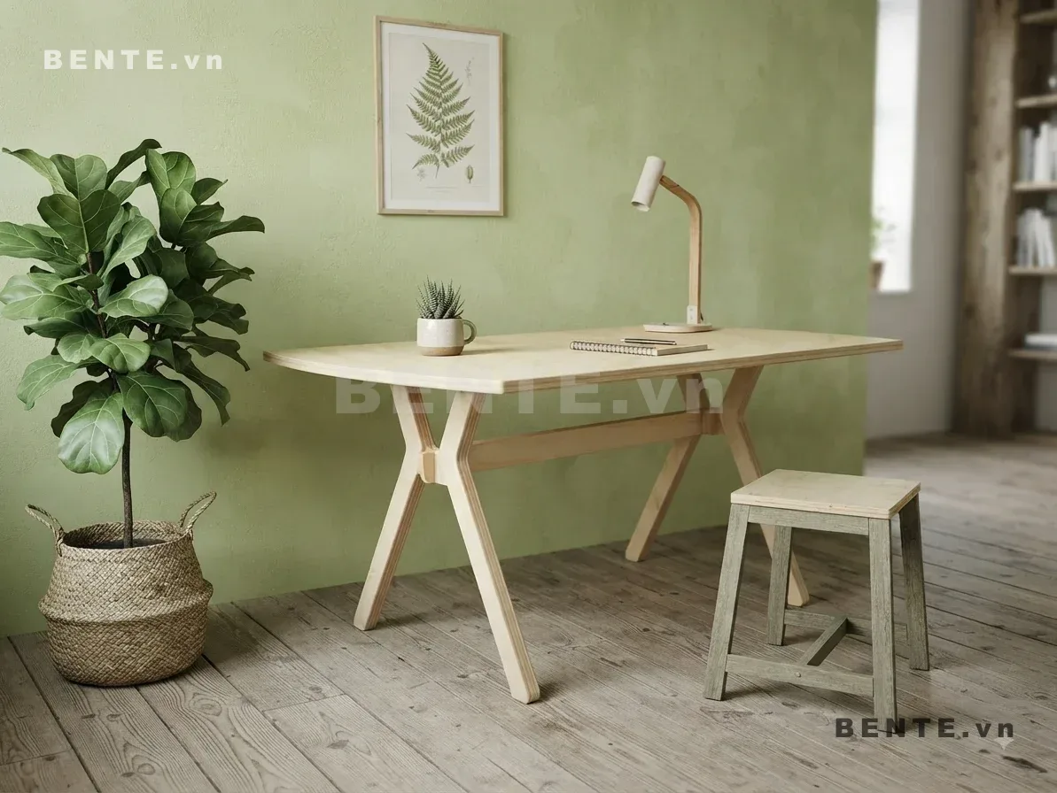 bàn chữ nhật chân giao nhau