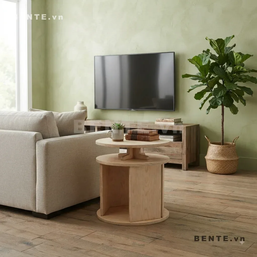 bàn cafe kệ tròn 2 tầng