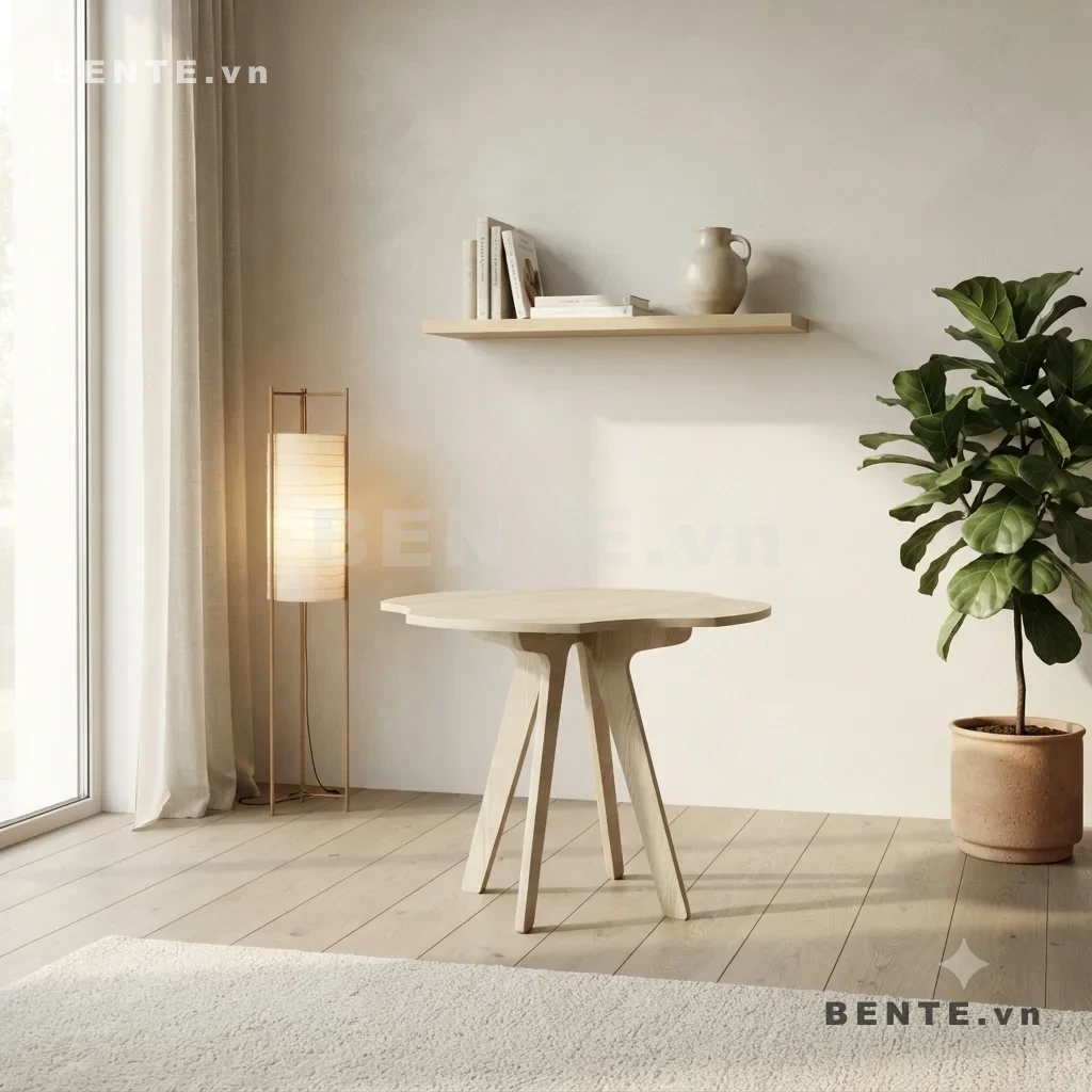 bàn cafe mặt bo lượn