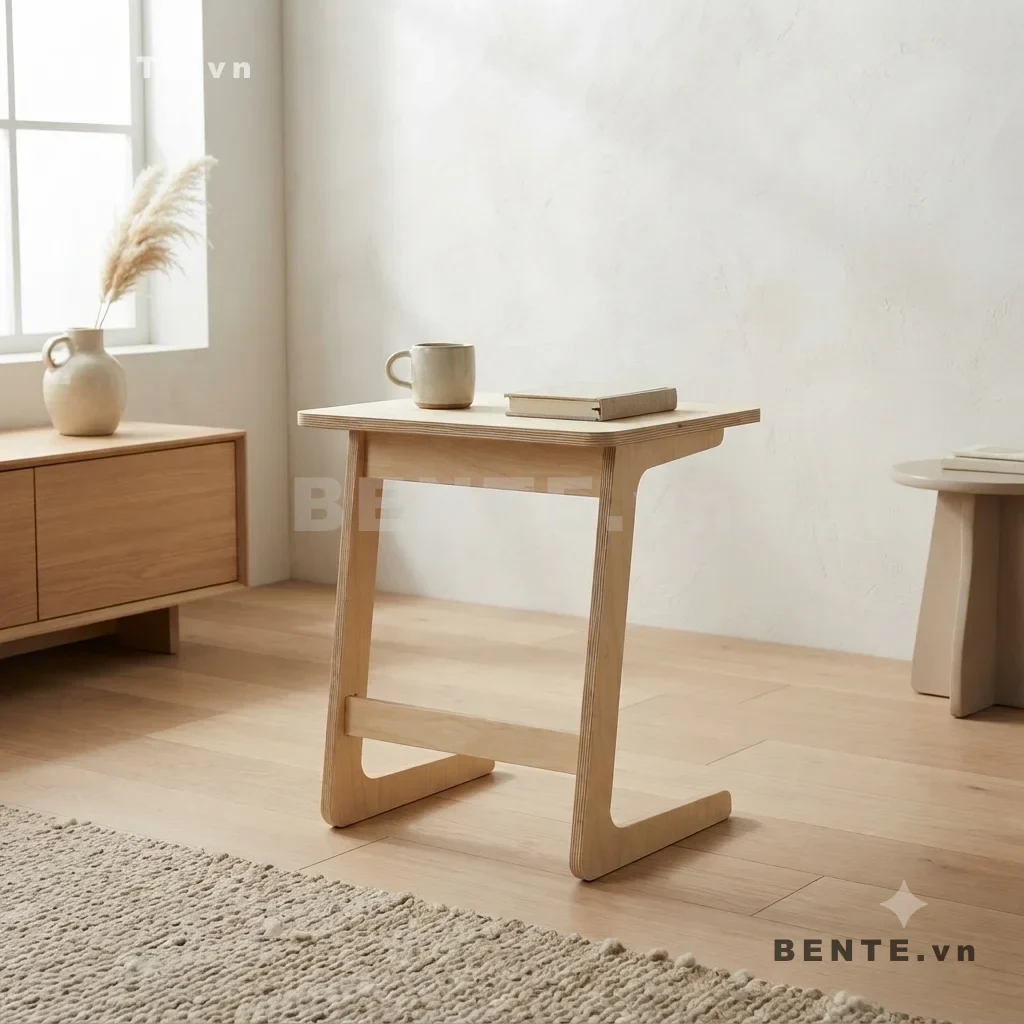 bàn sofa thanh giằng ngang, bàn cafe chân kéo dài xuống sàn