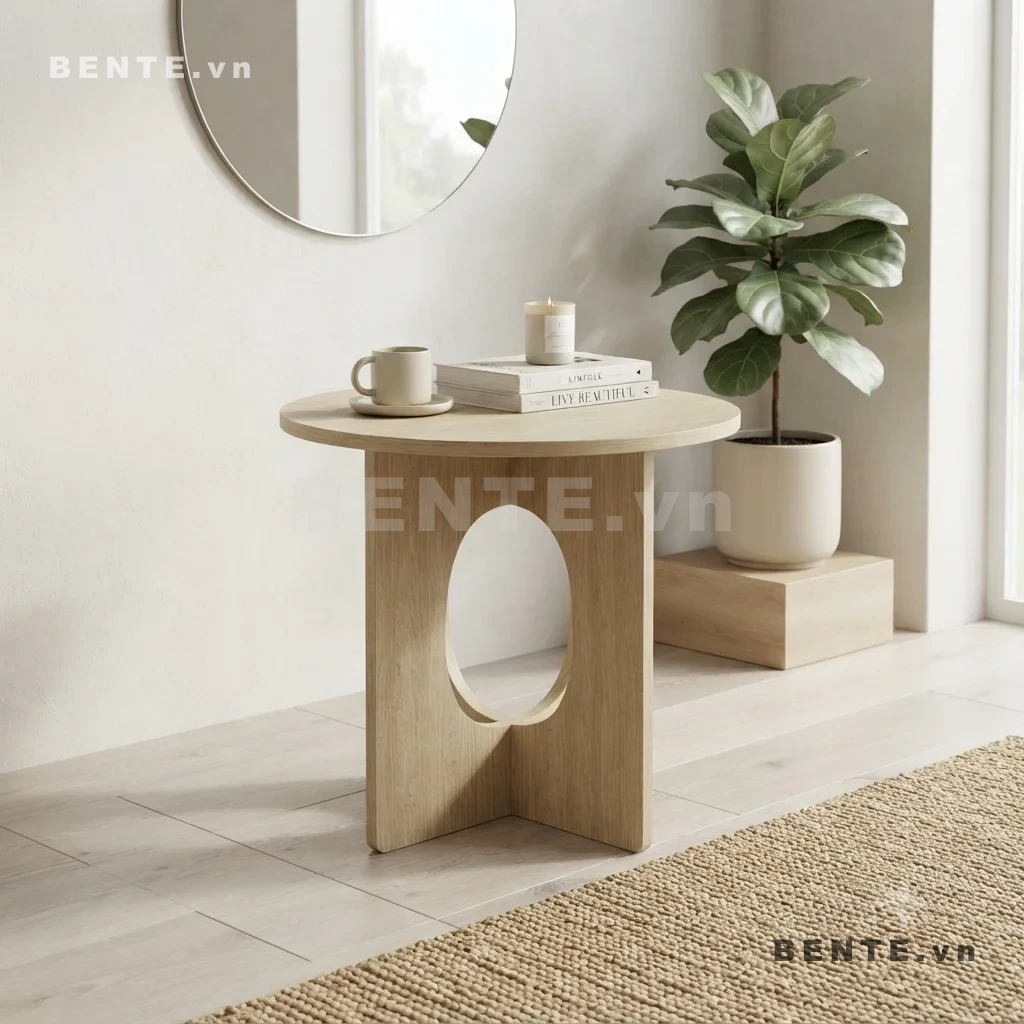 bàn cafe chân bản rộng, bàn tròn chân vòm