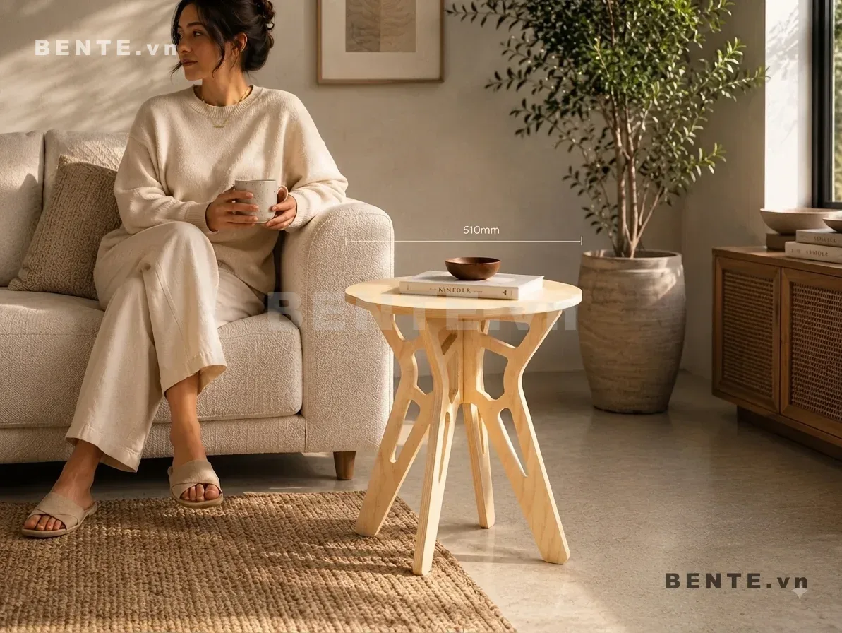 bàn sofa chân khoét cong
