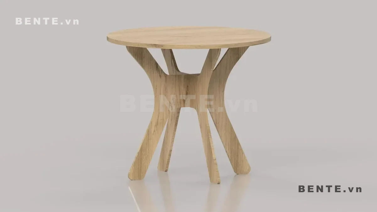 ảnh hướng dẫn lắp ráp, bàn tròn chân bản rộng, bàn chân cong tạo khoảng trống