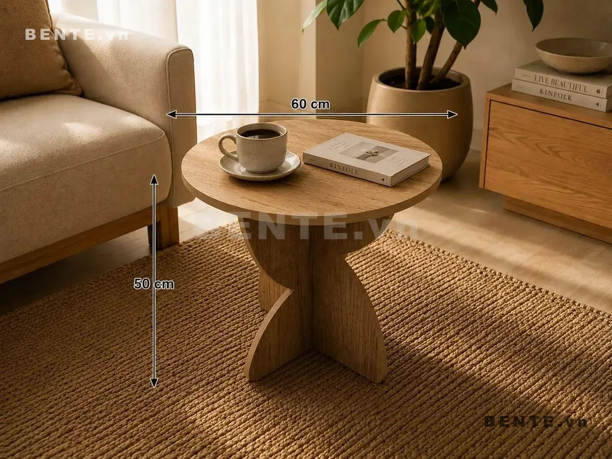 ảnh kích thước, bàn cafe chân eo giữa, bàn sofa chân tấm giao nhau