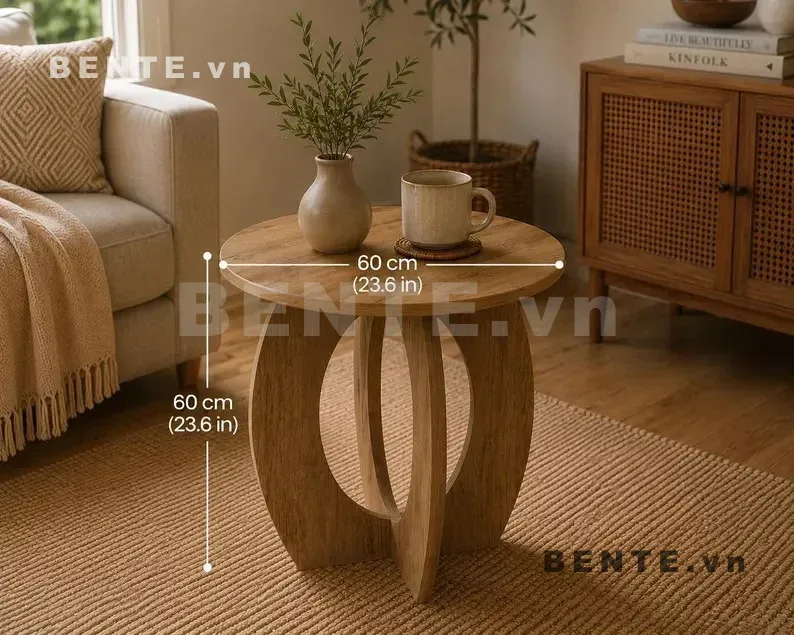 ảnh kích thước, bàn tròn chân mảng cong, bàn phòng khách chân khoét oval