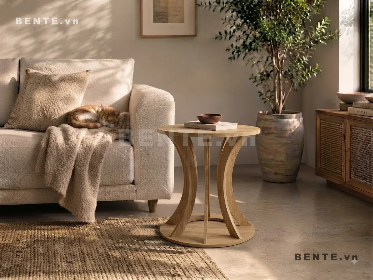 bàn sofa chân thắt eo