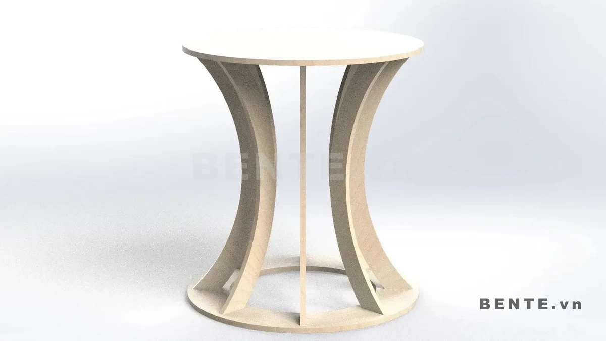 bàn tròn chân tấm